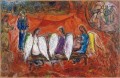 Abraham et trois anges contemporain Marc Chagall